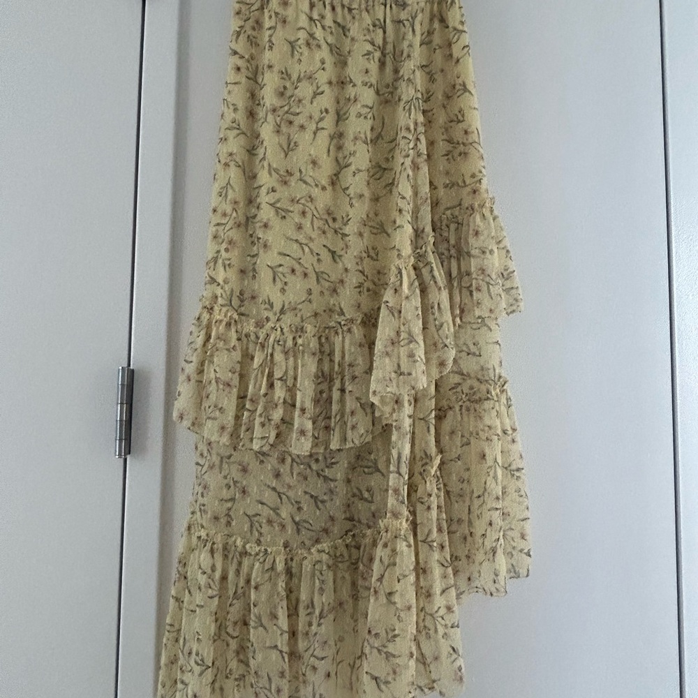 H&M Yellow Floral Maxi Skirt